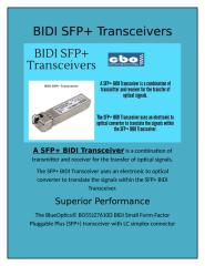 BIDI SFP+ Transceivers.docx