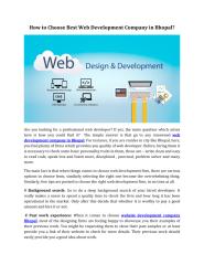 How to Choose Best Web Development Company in Bhopal.pdf