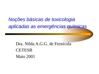 toxicologia  aplicadas as emergências químicas.ppt